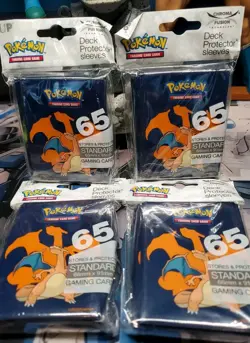 4x CHARIZARD 66mm x 91mm POKEMON TCG ULTRA PRO DECK PROTECTOR CARD SLEEVES 65 Ct - Image 1