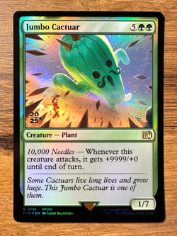 Magic MTG Final Fantasy Jumbo Cactuar #191 *FOIL* Prerelease Promo 2025 Stamp - Image 1