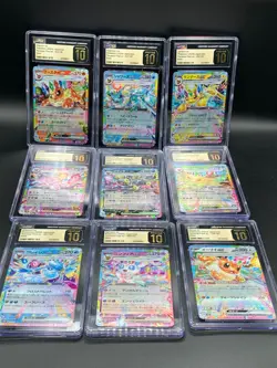SET 9 ALL CGC 10 PRISTINE Japanese Pokemon 2024 Festival ex EEVEE EVOLUTION SV8a - Image 1