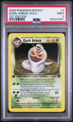 DARK ARBOK-HOLO 1ST EDITION POKEMON ROCKET 2000 2 PSA 9 - Image 1