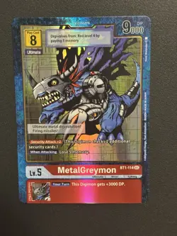 Digimon Card Game MetalGreymon BT1–114 SEC NM Alt Art Secret Rare - Image 1