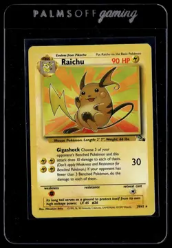 Raichu 29/62 Fossil Rare Pokemon - Image 1