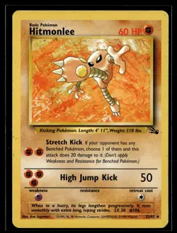 Hitmonlee 22/62 Fossil Rare Pokemon - Image 1