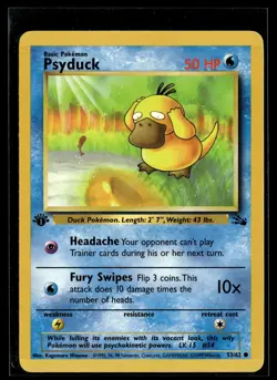 Psyduck 53/62 Fossil 1st Edition Common Pokemon - Image 1