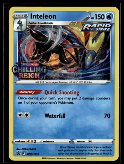 Inteleon SWSH113 SWSH Black Star Promo Pokemon - Image 1