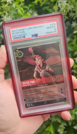 2024 DISNEY LORCANA EN 3-INTO THE INKLANDS #215 PETER PAN - PIRATE'S BANE PSA 10 - Image 3