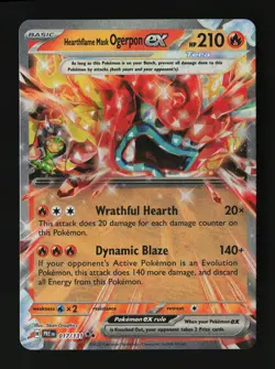 Hearthflame Mask Ogerpon ex 017/131 Holo SV: Prismatic Evolutions Pokemon Card - Image 1