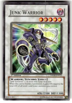 Yu-Gi-Oh TCG Junk Warrior DP08-EN012 1st Edition Regular Rare Card NM - Image 1