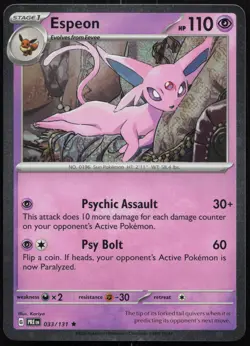 Espeon 033/131 Rare Miscellaneous Cards & Products Pokemon cosmos Holo Near Mint - Image 1