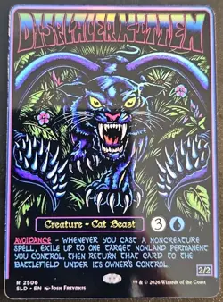 Displacer Kitten Secret Lair Drop Foil Playtest Card - Image 1