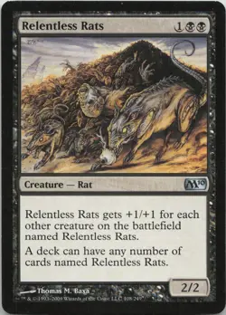 Relentless Rats U Magic 2010 M10 108 LP MTG - Image 1