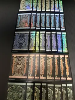 MTG Basic Lands FOIL x40 Full Art Set of 8 Each Phyrexia All Will Be One - Image 2