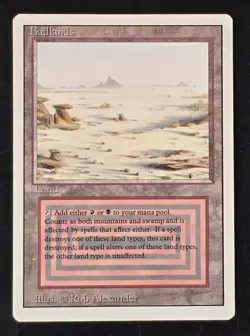 Badlands Revised Edition Regular MP Magic The Gathering MTG Ships FAST RARE - Image 1
