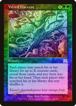Weird Harvest FOIL Onslaught HEAVILY PLD Green Rare MAGIC MTG CARD ABUGames - Image 1