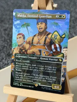 Final Fantasy MTG Wakka Devoted Guardian Chocobo Track Foil Borderless Promo 477 - Image 1