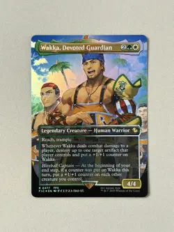 Final Fantasy MTG Wakka Devoted Guardian Chocobo Track Foil Borderless Promo 477 - Image 3
