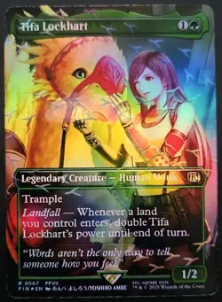 Tifa Lockhart (Borderless) (Chocobo Track Foil) Final Fantasy Foil Playtest Card - Image 1
