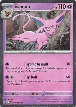 Espeon - 033/131 - Cosmos Holo NM, English Pokemon Prismatic Evolutions - Image 1