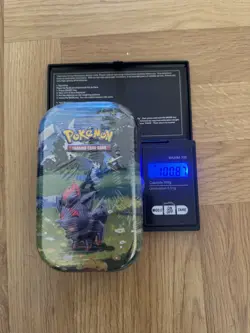 Pokemon Ascended Heroes Mini Tin - 100.87g VERY HEAVY 🔥 CALIBRATED SCALE - Image 1