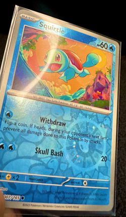 Squirtle 007/165 Scarlet & Violet 151 Reverse Cosmos Holo Pokemon TCG Card NM - Image 3