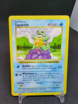 1999 Pokemon Base Set Shadowless 63/102 Squirtle - Image 1