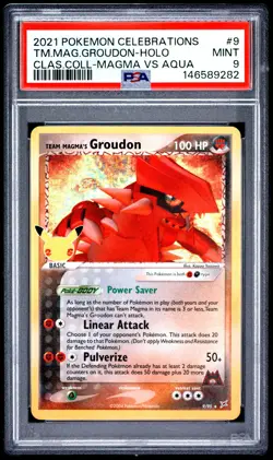 Team Magma's Groudon Holo 9 Celebrations Classic Collection Pokemon PSA 9 - Image 1