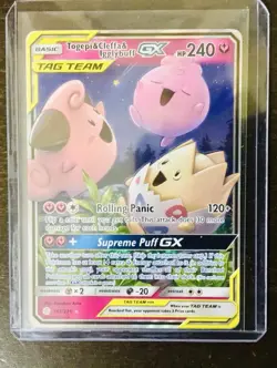 Pokemon TCG Togepi & Cleffa & Igglybuff GX 143/236 Ultra Rare Holo Sm-Cosmic - Image 3