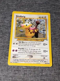 Girafarig 66/105 Common Neo Destiny Pokemon Unlimited HP Played - Image 1