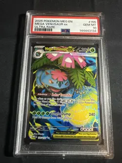 2025 POKEMON MEG EN-MEGA EVOLUTION | ULTRA RARE #155 MEGA VENUSAUR EX PSA 10 - Image 1