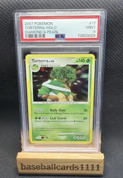 Pokemon Torterra Diamond & Pearl Holo Rare #17 PSA 9 Mint P2 - Image 1
