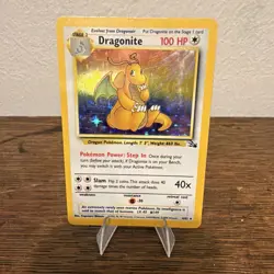 Pokemon TCG Dragonite 4/62 Fossil Holo Rare 1999 English 100 HP Stage 2 - Image 1