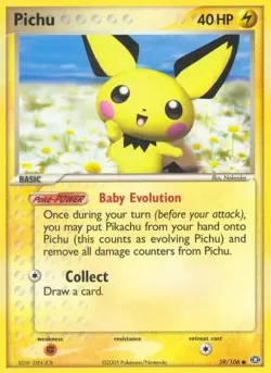 Pichu - 59/106 Pokemon Emerald - Regular Common LP ⚡ - Image 1
