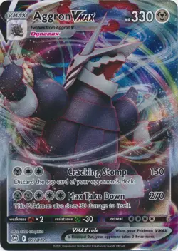 Pokemon Aggron VMax 097/172 Brilliant Stars Ultra Rare Holo NM - Image 1