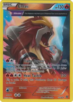 Entei 15/98 Reverse Holo Rare XY Ancient Origins Pokemon TCG DAMAGED - Image 1