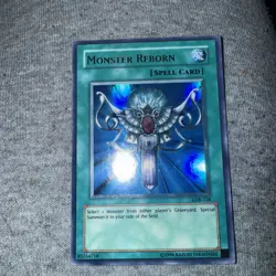 Monster Reborn Ultra Rare The Legend of Blue Eyes White Dragon LOB-118 NM Yugioh - Image 1