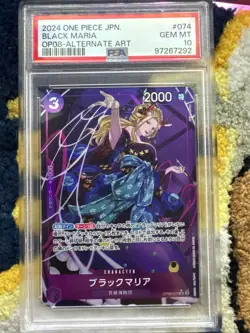 ONE PIECE OP08 - TWO LEGENDS JAPANESE ALTERNATE ART #074 BLACK MARIA PSA 10 - Image 1