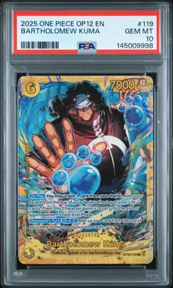 2025 ONE PIECE OP12-LEGACY OF THE MASTER #119 BARTHOLOMEW KUMA PSA 10 - Image 1