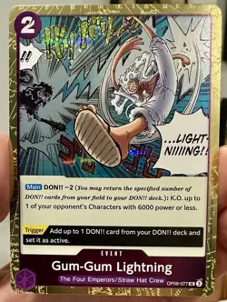 Gum-Gum Lightning (Pirate Foil) Premium Booster -The Best- Vol. 2 OP09-077 NM - Image 1