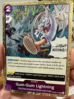 Gum-Gum Lightning (Pirate Foil) Premium Booster -The Best- Vol. 2 OP09-077 NM - Image 2