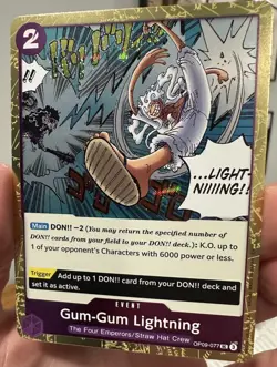 Gum-Gum Lightning (Pirate Foil) Premium Booster -The Best- Vol. 2 OP09-077 NM - Image 3