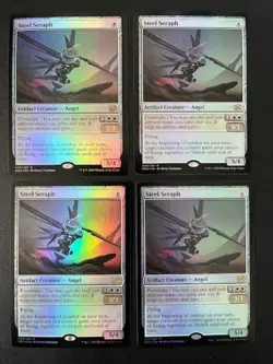 MTG- Steel Seraph x4 - The Brother's War FOIL - Image 1