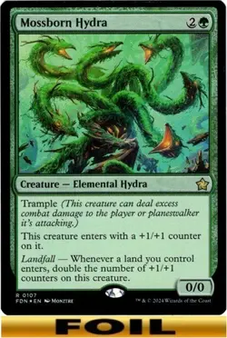 1x - Mossborn Hydra - FOIL #107 - Foundations - NM MTG - Image 1