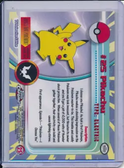 2000 TOPPS CHROME POKEMON T.V. #25 PIKACHU - Image 2