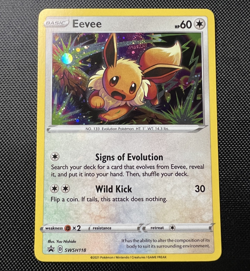 Pokemon TCG Eevee SWSH118 2021 Black Star Promo Cosmos Holo NM - Image 1