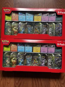 Pokemon TCG Prismatic Evolutions Costco 8 Mini-Tin w Promo Cards 2 Pack - Image 1