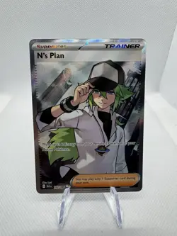 Pokemon TCG NM N's Plan 163/086 Full Art Trainer Black Bolt English - Image 1
