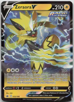 Zeraora V 053/198 Holo V Rare Chilling Reign Pokemon Holo Near Mint - Image 1