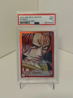 2024 ONE PIECE OP09-EMPERORS IN THE NEW WORLD ALTERNATE ART #001 SHANKS PSA 9 - Image 1