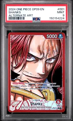 2024 ONE PIECE OP09-EMPERORS IN THE NEW WORLD ALTERNATE ART #001 SHANKS PSA 9 - Image 3