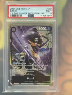 2024 ONE PIECE CHAMP 2024 TOP PLAYER PACK #092 BROOK FINALIST PSA 10 OP06-092 - Image 1